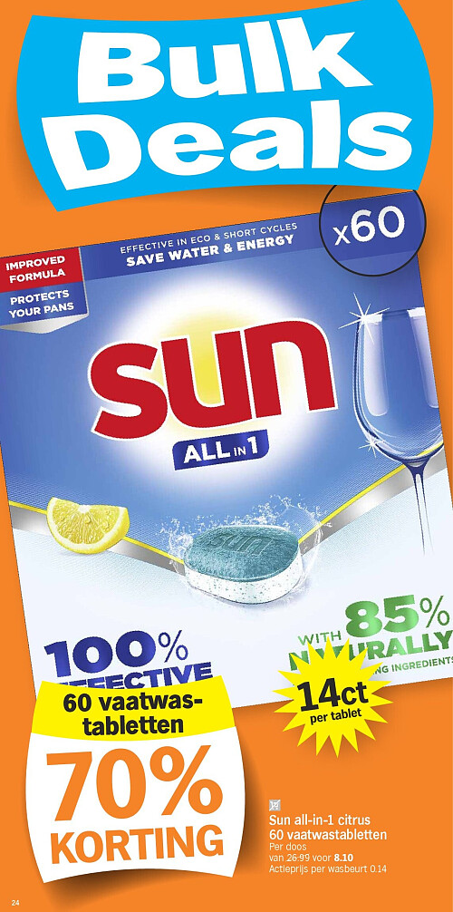 Sun all-in-1 citrus 60 vaatwastabletten