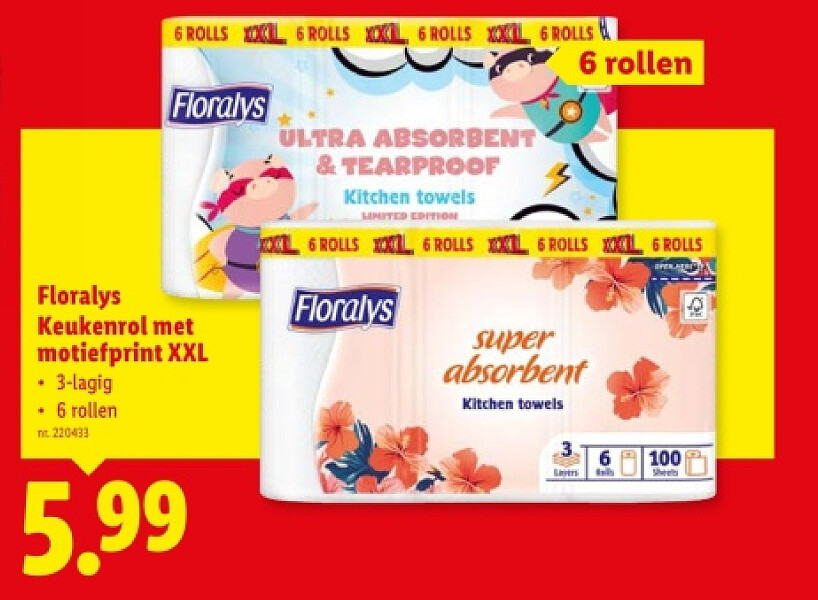 Keukenrol met motiefprint XXL