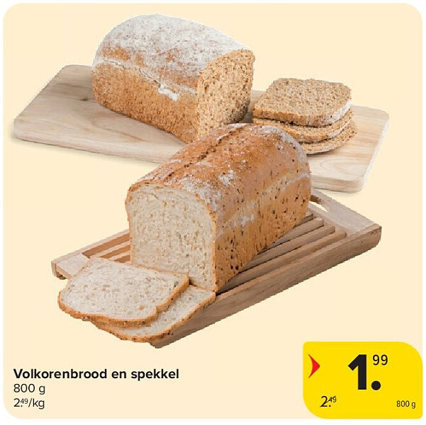 Volkorenbrood en spekkel
