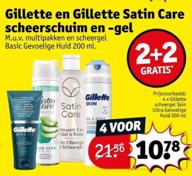 Gillette en Gillette Satin Care scheerschuim en -gel