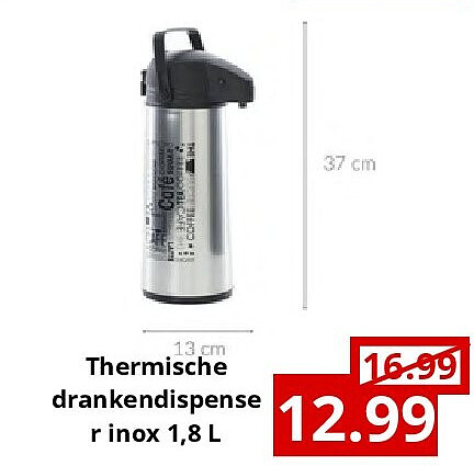 Thermische drankendispense r inox 1,8 L