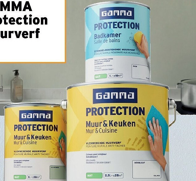 Gamma Protection badkamer muurverf 1 L