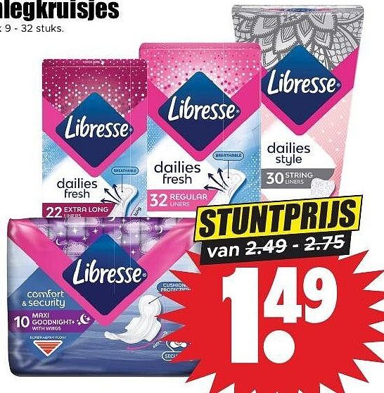 Libresse maandverband of inlegkruisjes