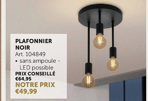 PLAFONNIER NOIR