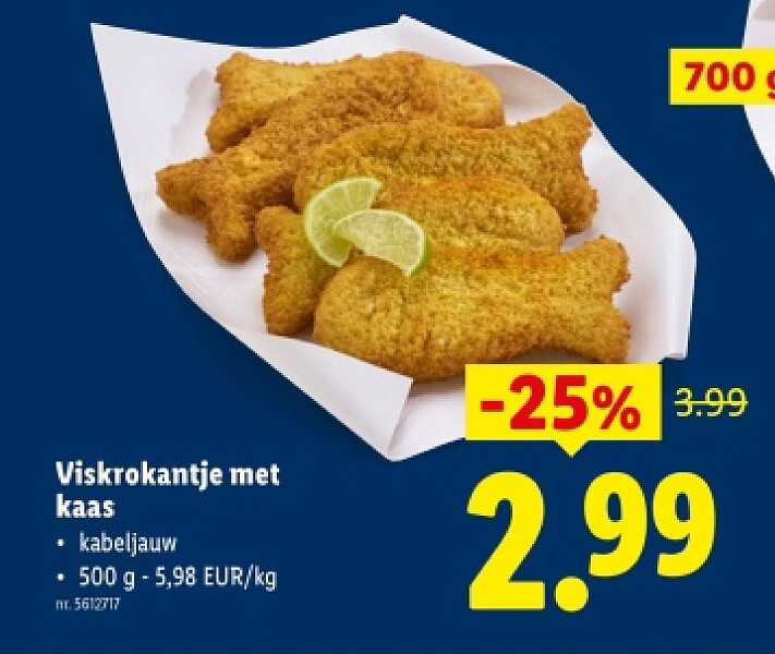 Viskrokantje met kaas