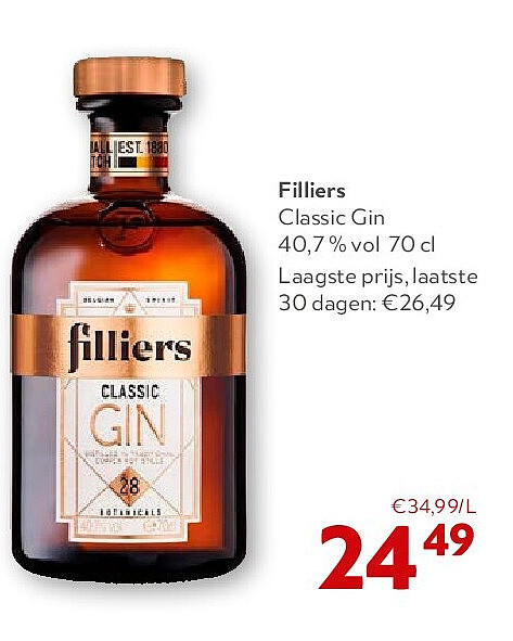 Filliers Classic Gin 40,7 % vol 70 cl