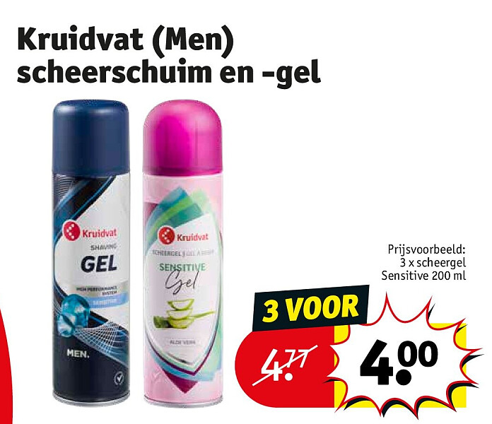 Kruidvat (Men) scheerschuim en -gel