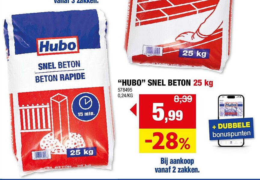 “HUBO” SNEL BETON 25 kg