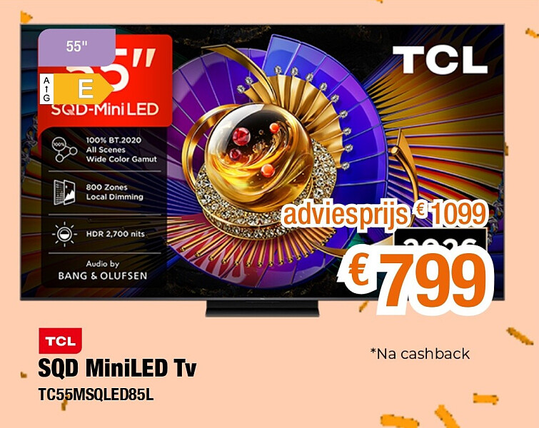 TCL SQD MiniLED Tv TC55MSQLED85L