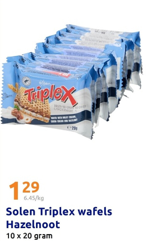 Solen Triplex wafels Hazelnoot