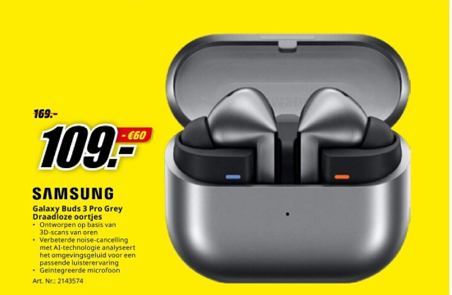 SAMSUNG Galaxy Buds 3 Pro Grey Draadloze oortjes