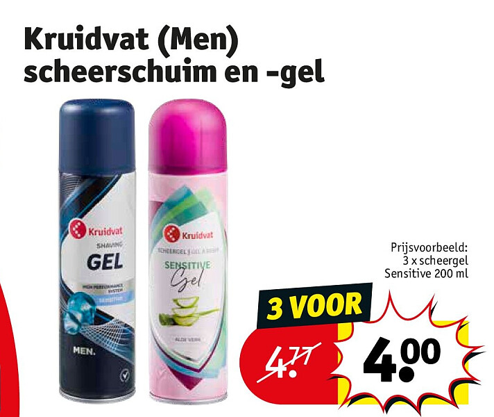 Kruidvat (Men) scheerschuim en -gel