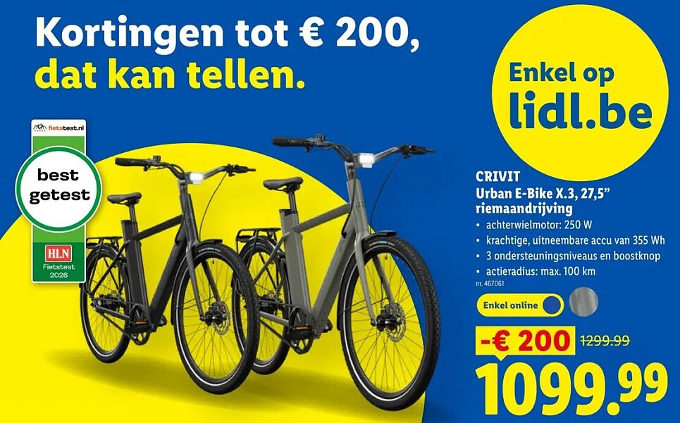 Urban E-Bike X.3, 27,5" riemaandrijving