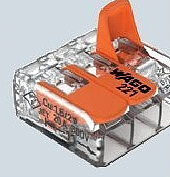 Wago steekklem met hendel oranje, 10 stuks, 3x0,2-4 mm²