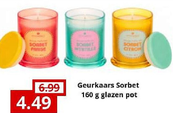 Geurkaars Sorbet 160 g glazen pot