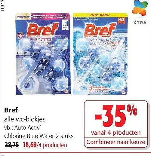 Bref Auto Activ’ Chlorine Blue Water 2 stuks