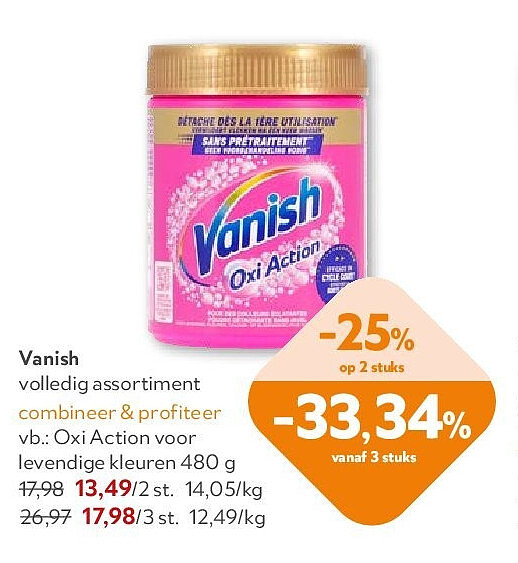 Vanish Oxi Action voor levendige kleuren 480 g
