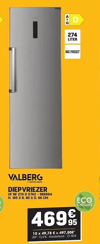 Valberg DIEPVRIEZER UF NF 274 D X742