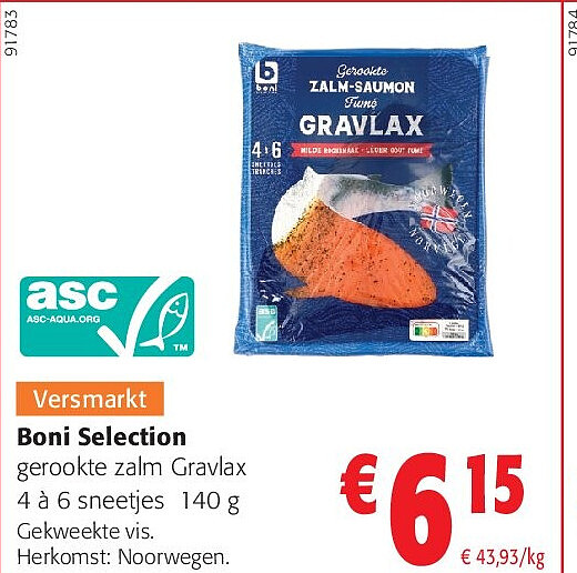 Boni Selection gerookte zalm Gravlax 4 à 6 sneetjes 140 g