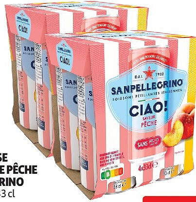 Eau gazeuse aromatisée pêche San Pellegrino