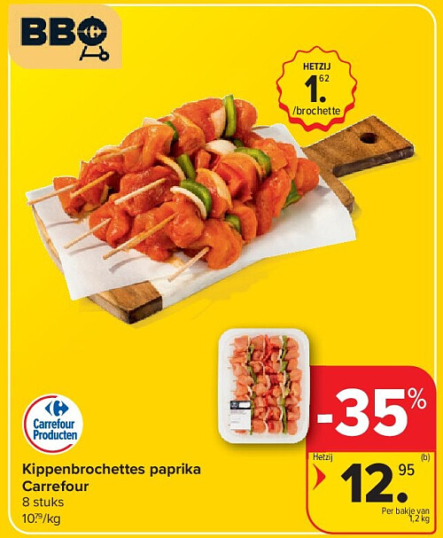 Kippenbrochettes paprika Carrefour