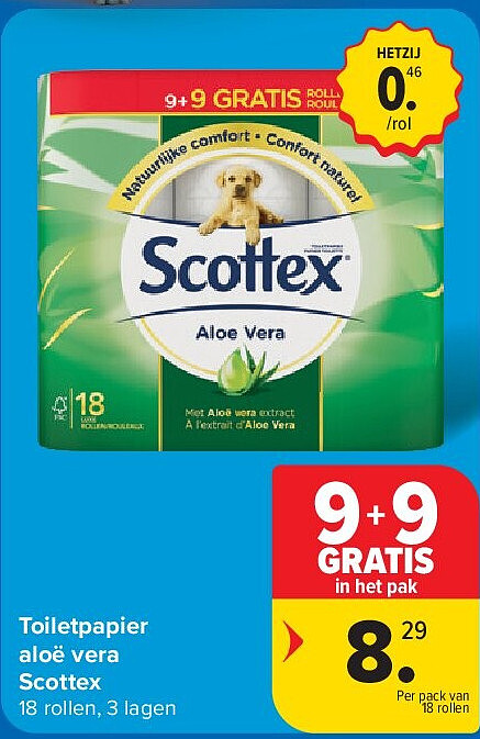 Toiletpapier aloë vera Scottex