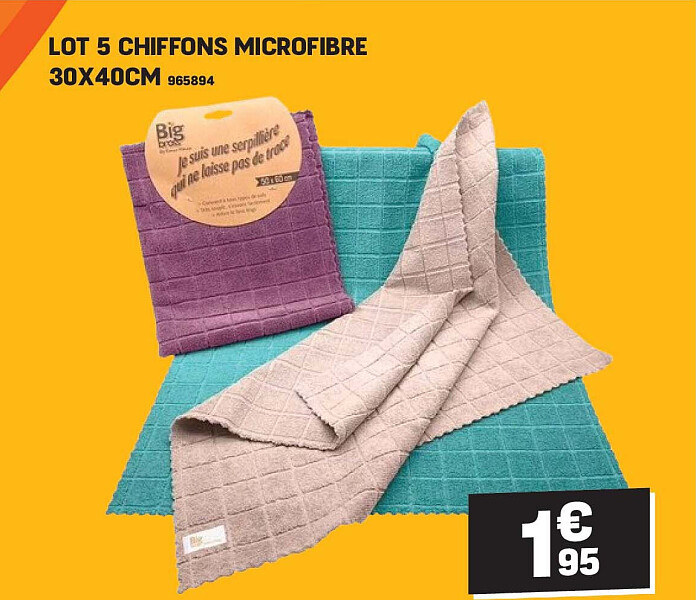 LOT 5 CHIFFONS MICROFIBRE 30X40CM