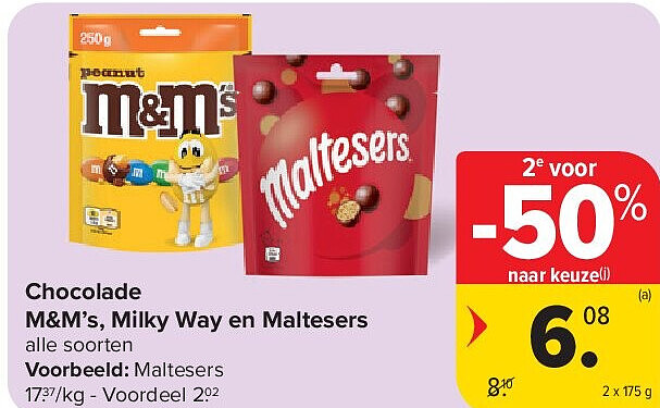 Chocolade M&M’s, Milky Way en Maltesers