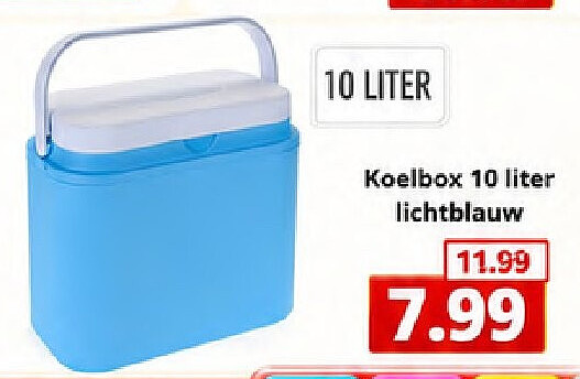 Koelbox 10 liter lichtblauw