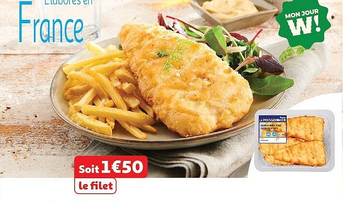 4 filets de merlu façon fish and chips Auchan Le Poissonnier