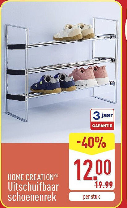 Uitschuifbaar schoenenrek
