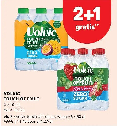 volvic touch of fruit strawberry 6 x 50 cl