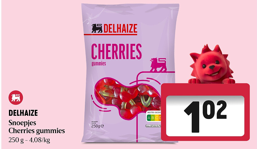 DELHAIZE Snoepjes Cherries gummies