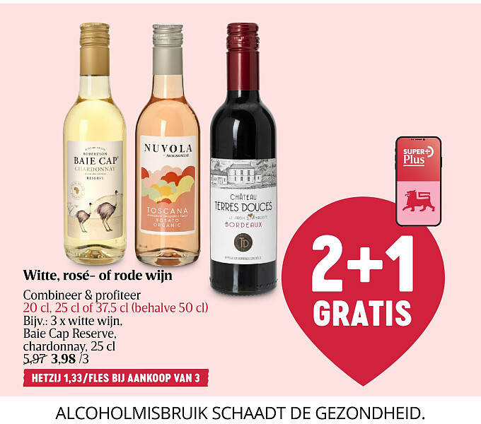 Witte, rosé- of rode wijn