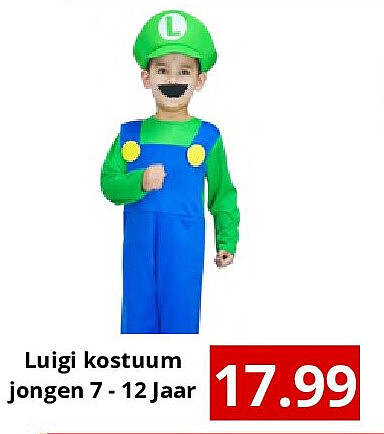 Luigi kostuum jongen 7 - 12 Jaar