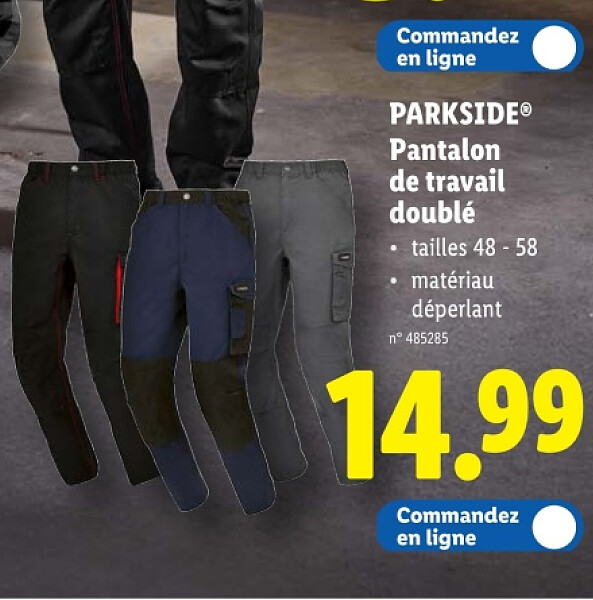 Pantalon de travail doublé