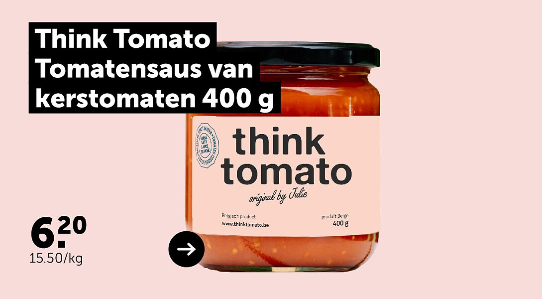 Think Tomato Tomatensaus van kerstomaten 400 g