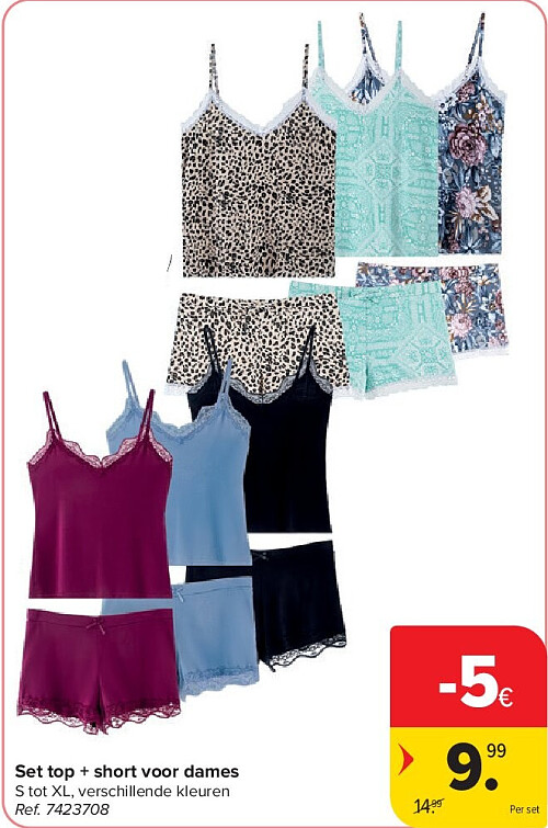 Set top + short voor dames