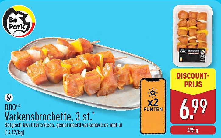 Varkensbrochette, 3st.