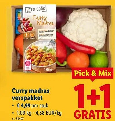 Curry madras verspakket