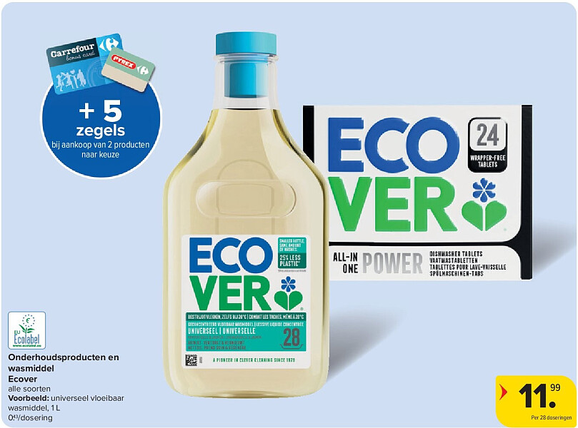 Onderhoudsproducten en wasmiddel Ecover