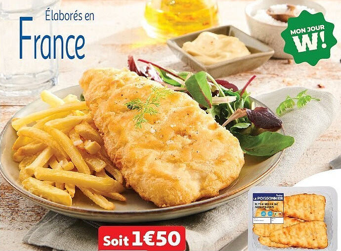 4 filets de merlu façon fish and chips Auchan Le Poissonnier