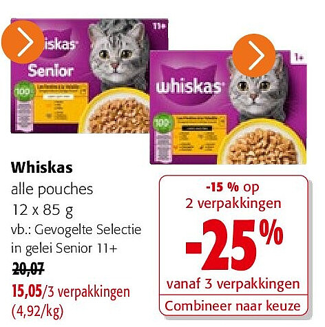 Whiskas Gevogelte Selectie in gelei Senior 11+