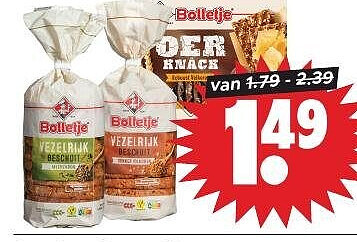 Bolletje Oerknäck of vezelrijk beschuit