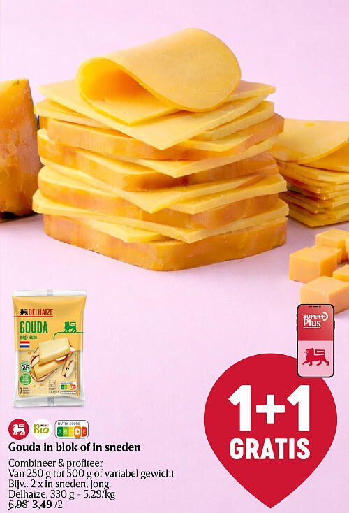 Gouda in blok of in sneden