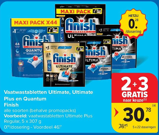 Vaatwastabletten Ultimate, Ultimate Plus en Quantum Finish