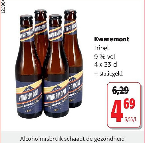 Kwaremont Tripel 9 % vol 4 x 33 cl