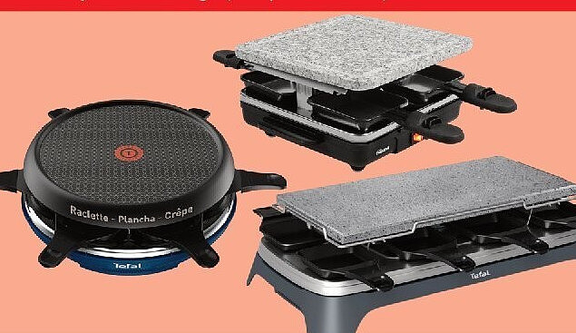 Appareils à raclette Tefal et Tristar