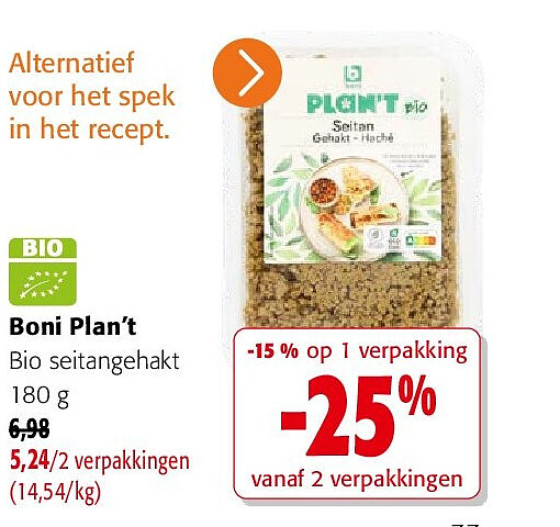 Boni Plan’t Bio seitangehakt 180 g