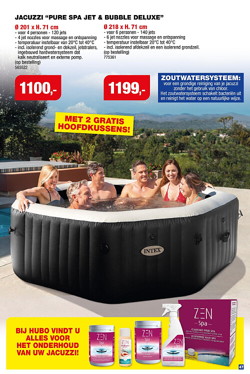 Intex Pure Spa Jet & Bubble Deluxe jacuzzi 201x71 cm 4 personen